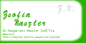 zsofia maszler business card